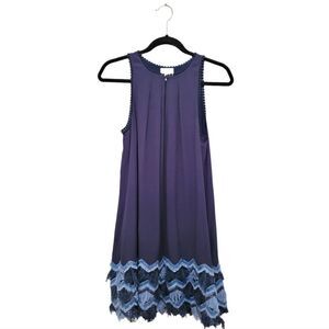 Maeve Blue Sequin Hem Dress